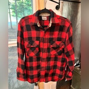 Vintage wool buffalo plaid overshirt